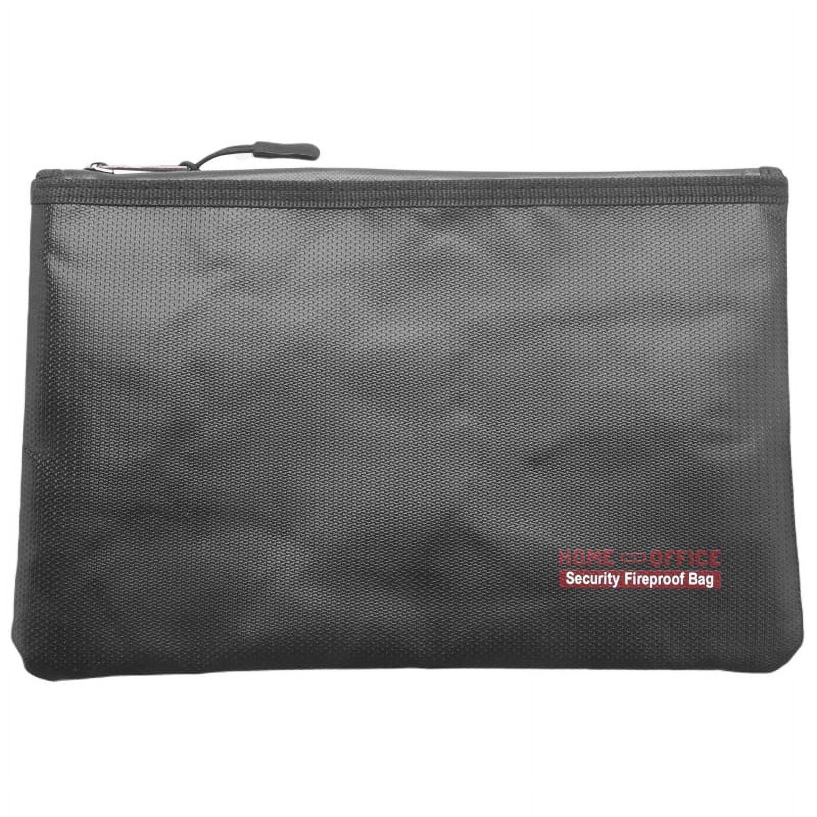 Portable Fireproof Fiberglas Money Deposit Bags, Black
